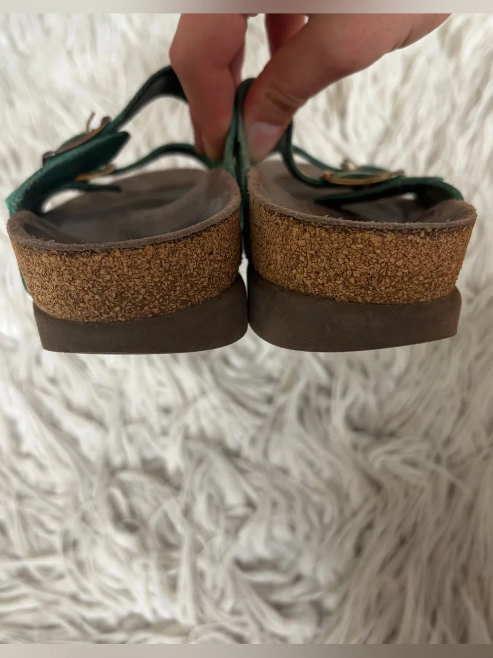 Mephisto Harmony Slip On Dual Buckle Strap Mint Nairobi Gold Slide Sandals Sz 37